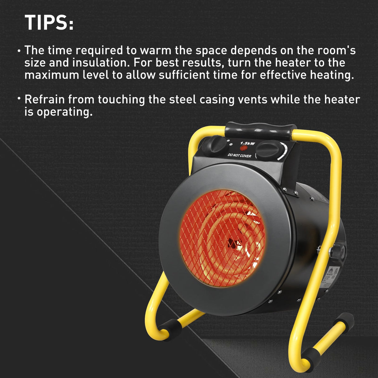 EAGLE PEAK 1500W Greenhouse Heater with Thermostat,black - Eagle Peak Custom Canopy Tent