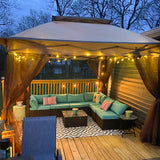 EAGLE PEAK 25 FT S14 Solar - Powered String Lights, IP65, 10 Shatterproof Edison Vintage Bulbs (2 Spare) for Outdoors, 10 Hanging Sockets, Decorative Lights for Christmas, Patio, Garden, Wedding, Party, and Pool - Eagle Peak Canopy and Outdoor Products