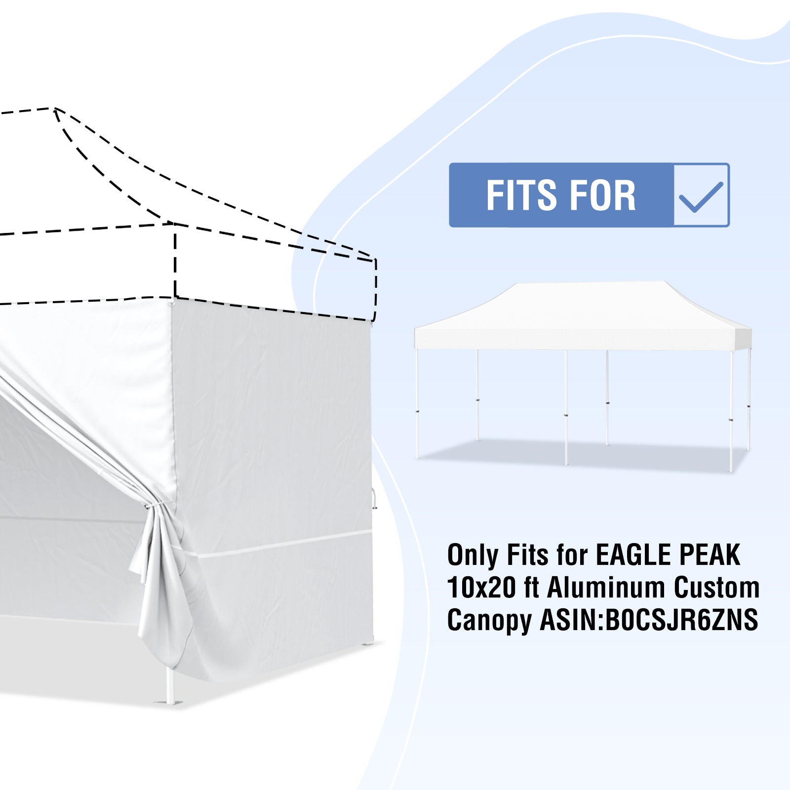 4-Piece Sunwall/Sidewalls for 10x20 ft Aluminum Custom Canopy Only