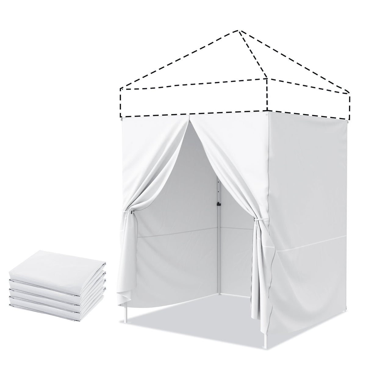 4-Piece Sunwall/Sidewalls for 5x5 ft Steel Custom Canopy Only, Include ...