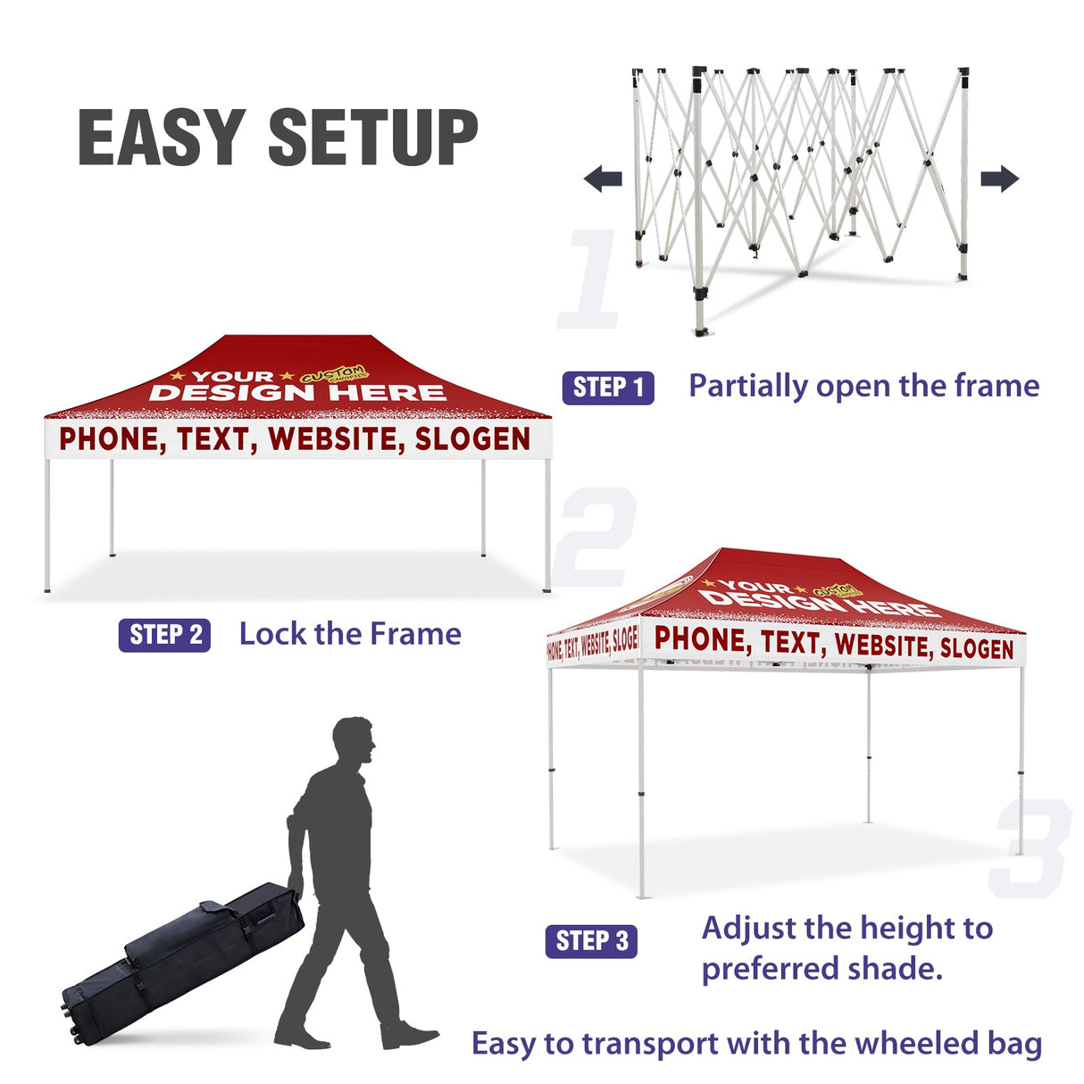 EAGLE PEAK 40mm Hex Leg Aluminum Commercial Custom Canopy Tent 10x15 - CLICK TO CONFIGURE - Package Prices Start at $999.00 - Eagle Peak
