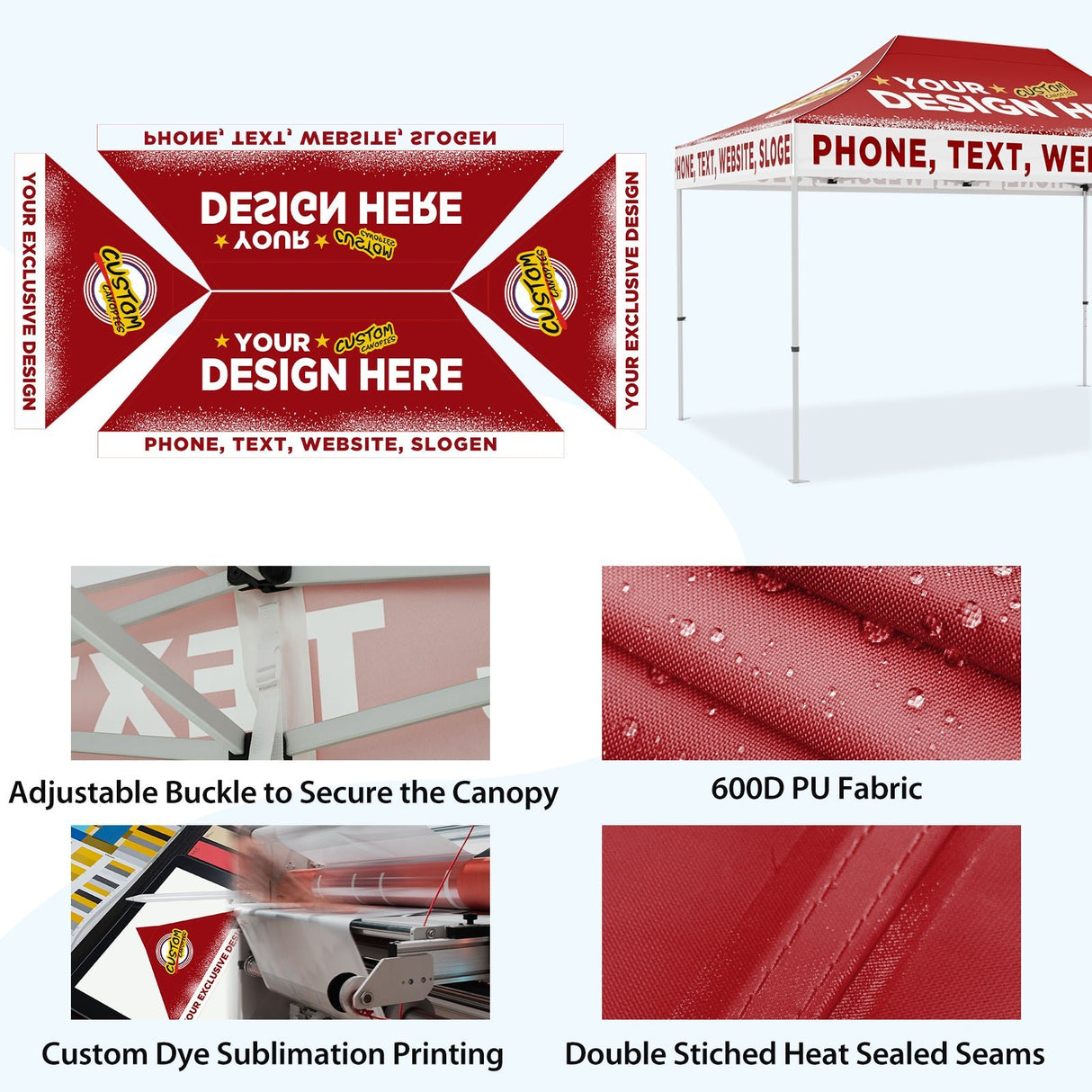 EAGLE PEAK 40mm Hex Leg Aluminum Commercial Custom Canopy Tent 10x15 - CLICK TO CONFIGURE - Package Prices Start at $999.00 - Eagle Peak