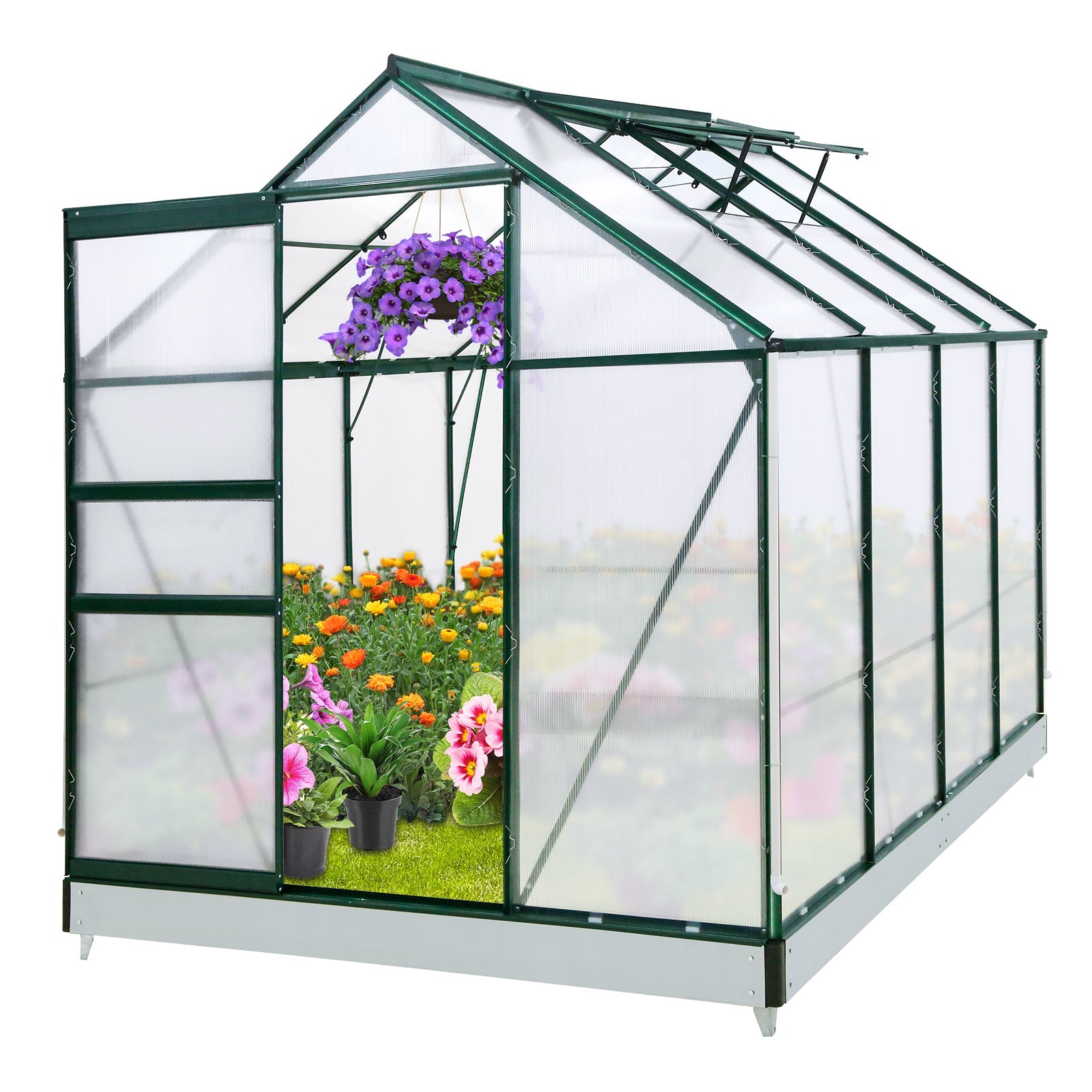 6x8x7 Polycarbonate and Aluminum Walk-in Hobby Greenhouse – Eagle Peak