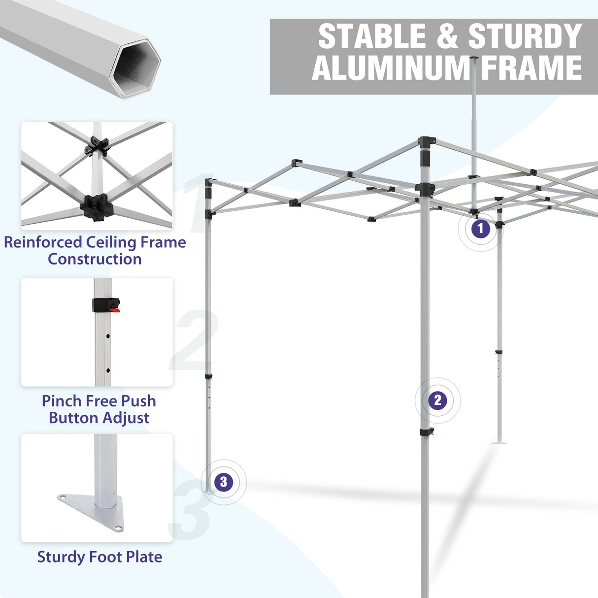 EAGLE PEAK ALX4010 40mm Aluminum Hex Leg Commercial Custom Canopy Tent 10x10 - CLICK TO CONFIGURE - Package Prices Start at $789.00 - Eagle Peak Custom Canopy Tent