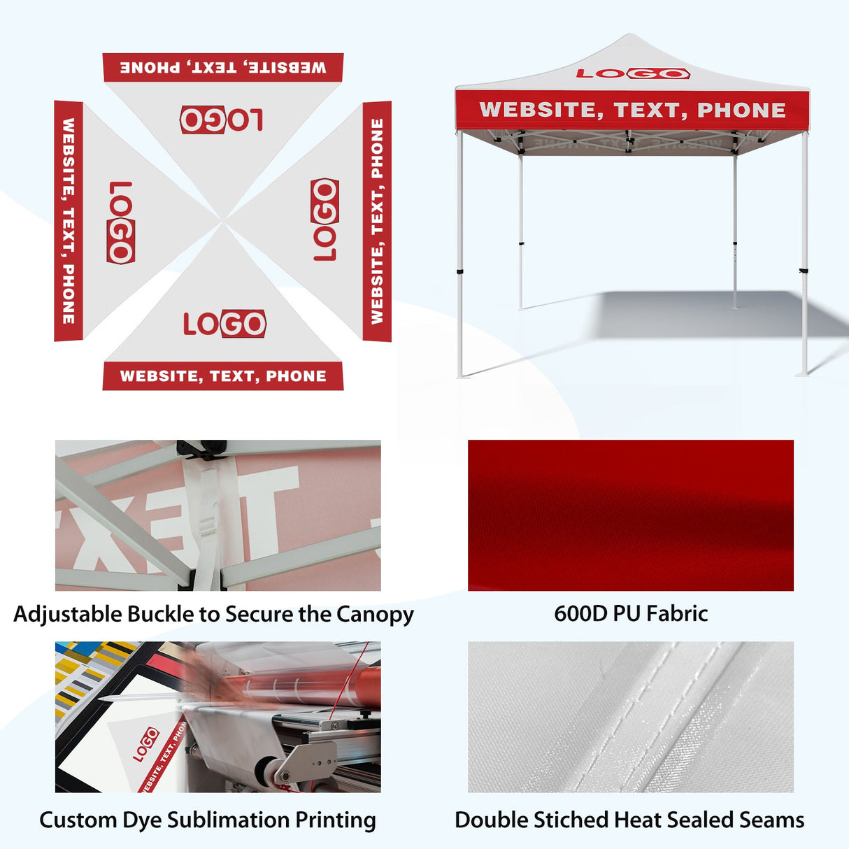 EAGLE PEAK ALX4010 40mm Aluminum Hex Leg Commercial Custom Canopy Tent 10x10 - CLICK TO CONFIGURE - Package Prices Start at $789.00 - Eagle Peak Custom Canopy Tent