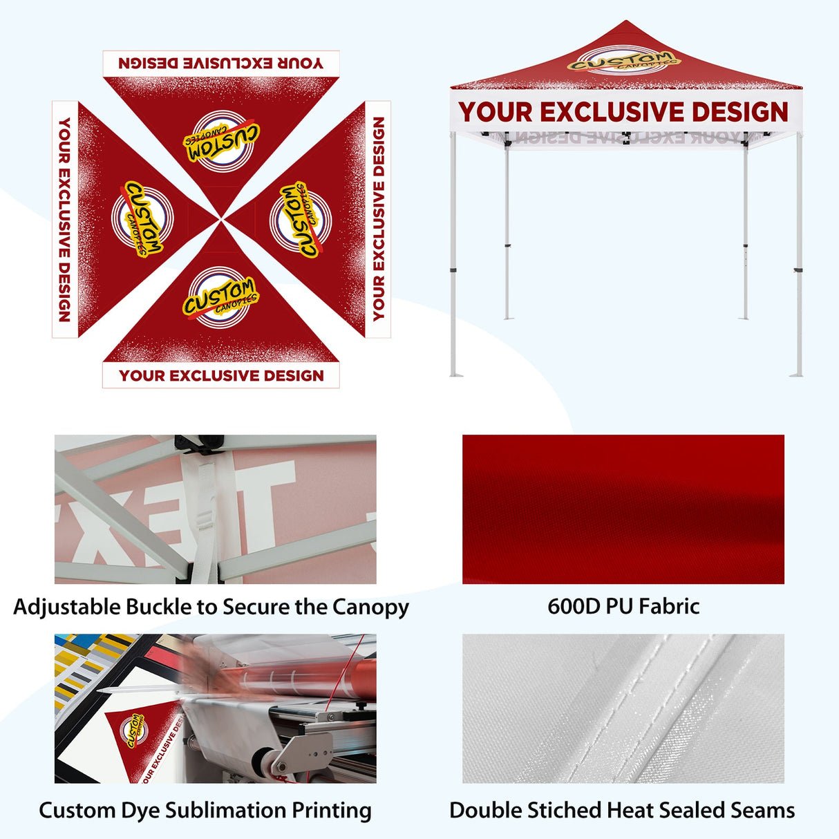 EAGLE PEAK ALX4010 40mm Aluminum Hex Leg Commercial Custom Canopy Tent 10x10 - CLICK TO CONFIGURE - Package Prices Start at $789.00 - Eagle Peak