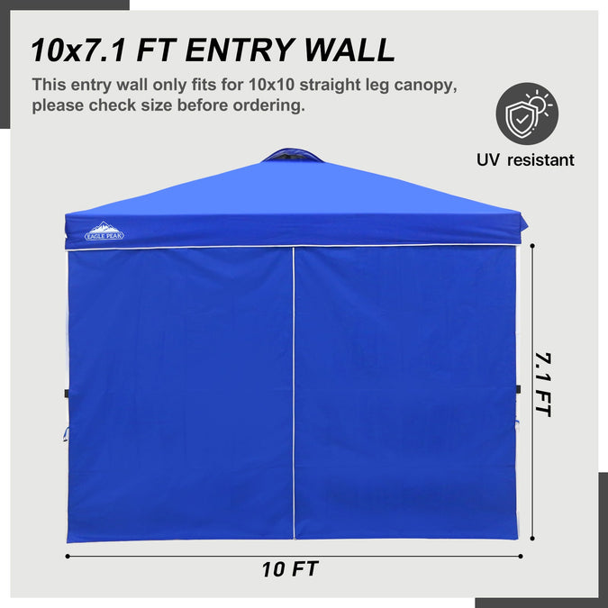 Entry Wall Panel with Zipper for 10x10 Straight Leg Canopy only, 1 Sid ...