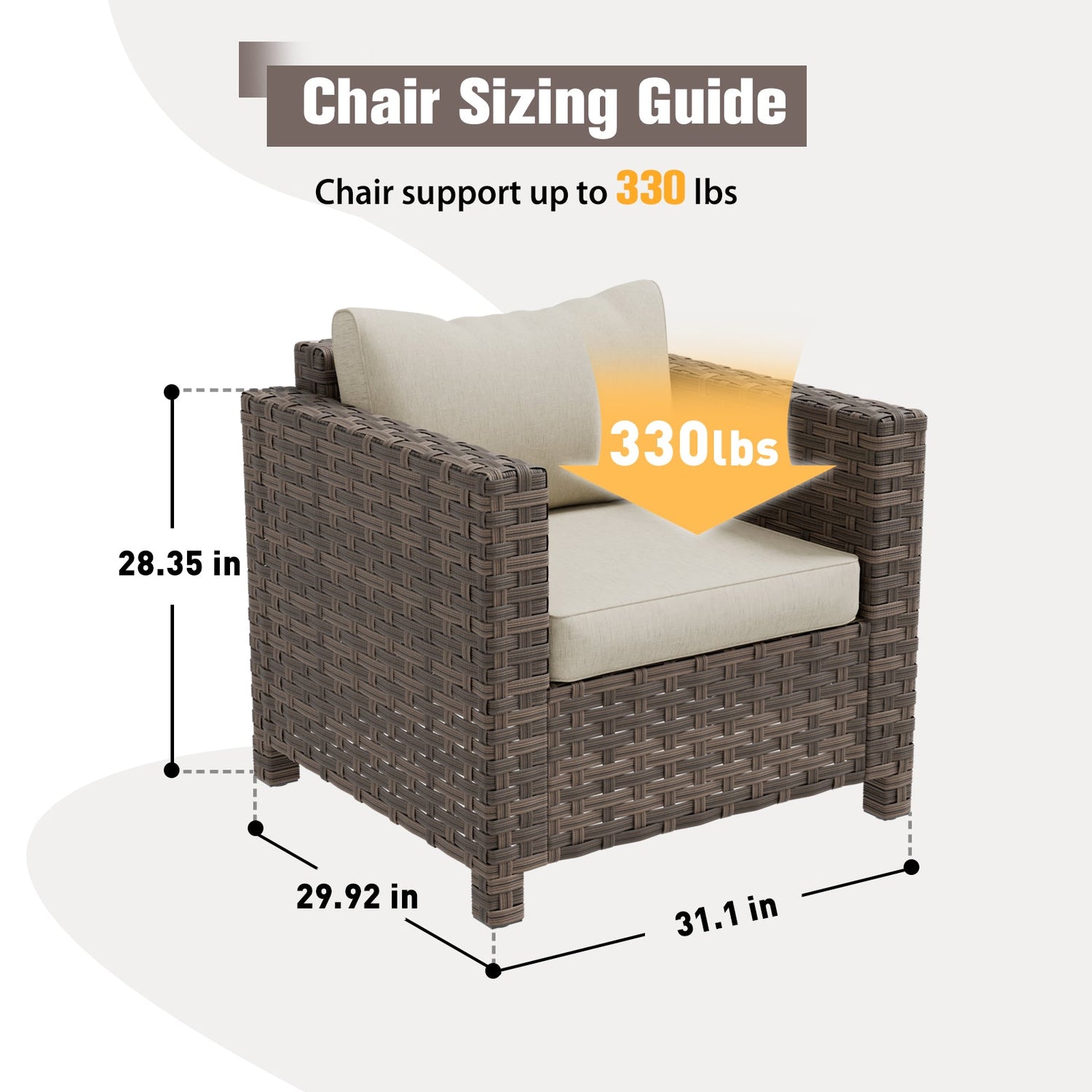 EAGLE PEAK Harbor Haven 1 PC,2 PCS, 4PCS Wicker Patio Chair