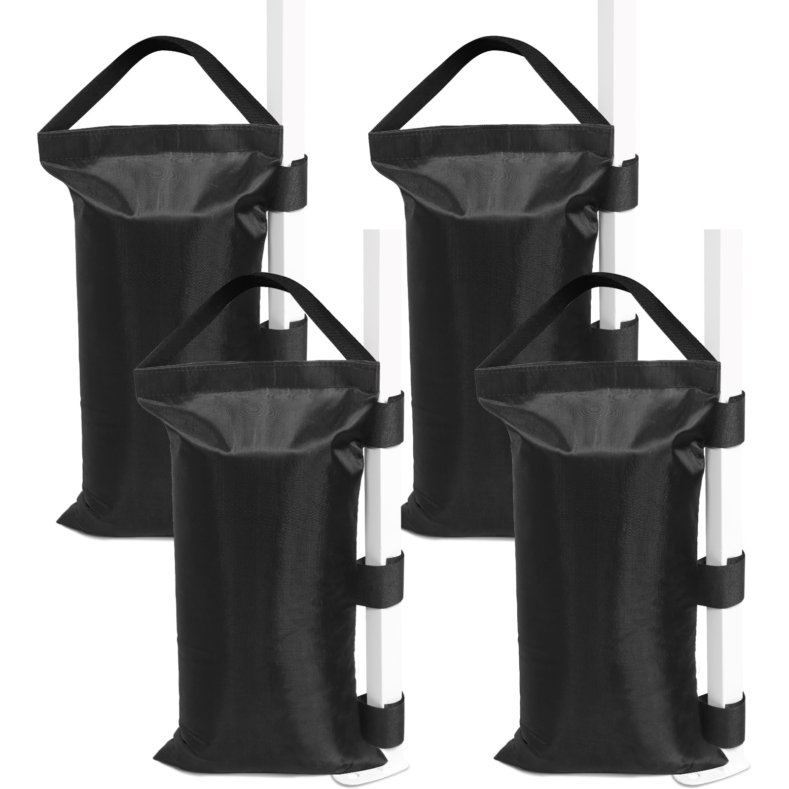 sandbags for tents EAGLE PEAK Heavy-Duty Instant Canopy Sand Bags, 4-Pack, Weight Bags Anchor kit for Pop-up Tent Gazebo, Black (Without Sand)