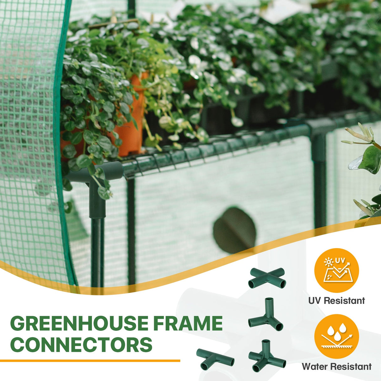 EAGLE PEAK Pack of 16pcs 4 Types Greenhouse Frame Connectors 0.63 in, PVC Pipe Joint for Flower Stands Gardening Frame Construction - Eagle Peak Canopy and Outdoor Products