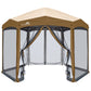 EAGLE PEAK Pop - Up Camping 6 Sided (6x6x6) Gazebo w/ Mosquito Netting Easy Center Canopy Shelter Instant Tent - Eagle Peak