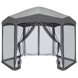 EAGLE PEAK Pop - Up Camping 6 Sided (6x6x6) Gazebo w/ Mosquito Netting Easy Center Canopy Shelter Instant Tent - Eagle Peak Custom Canopy Tent