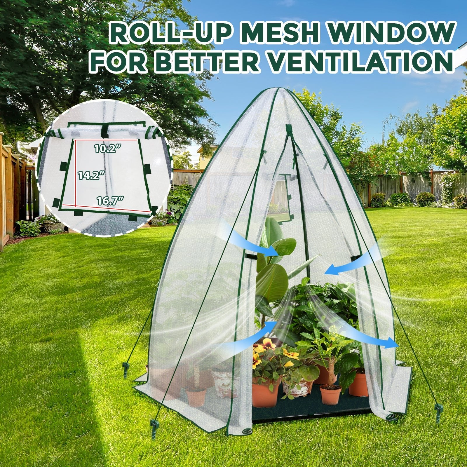 peak エッグドーム 63”x63”x72” Bubble Film Cover Mini Dome Greenhouse – Eagle