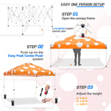 Eagle Peak SHADE GRAPHiX Easy Setup 10x10 Pop Up Canopy Tent (Orange Mushroom Top) - Eagle Peak Custom Canopy Tent
