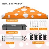 Eagle Peak SHADE GRAPHiX Easy Setup 10x10 Pop Up Canopy Tent (Orange Mushroom Top) - Eagle Peak Custom Canopy Tent