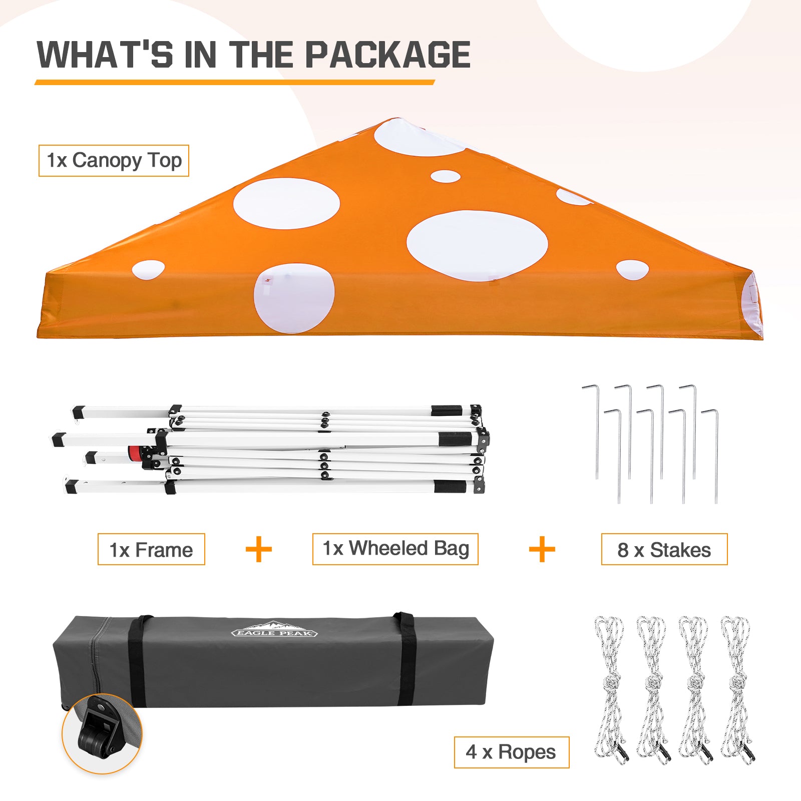 EAGLE PEAK 10' x 10' Straight Leg Pop Up Canopy with 100 sqft of