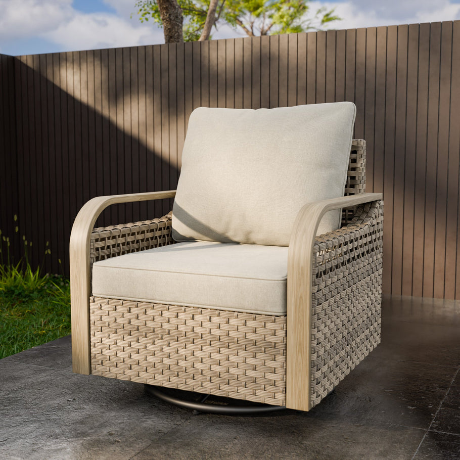 Modern Wicker Swivel Rocker Chair Outdoor