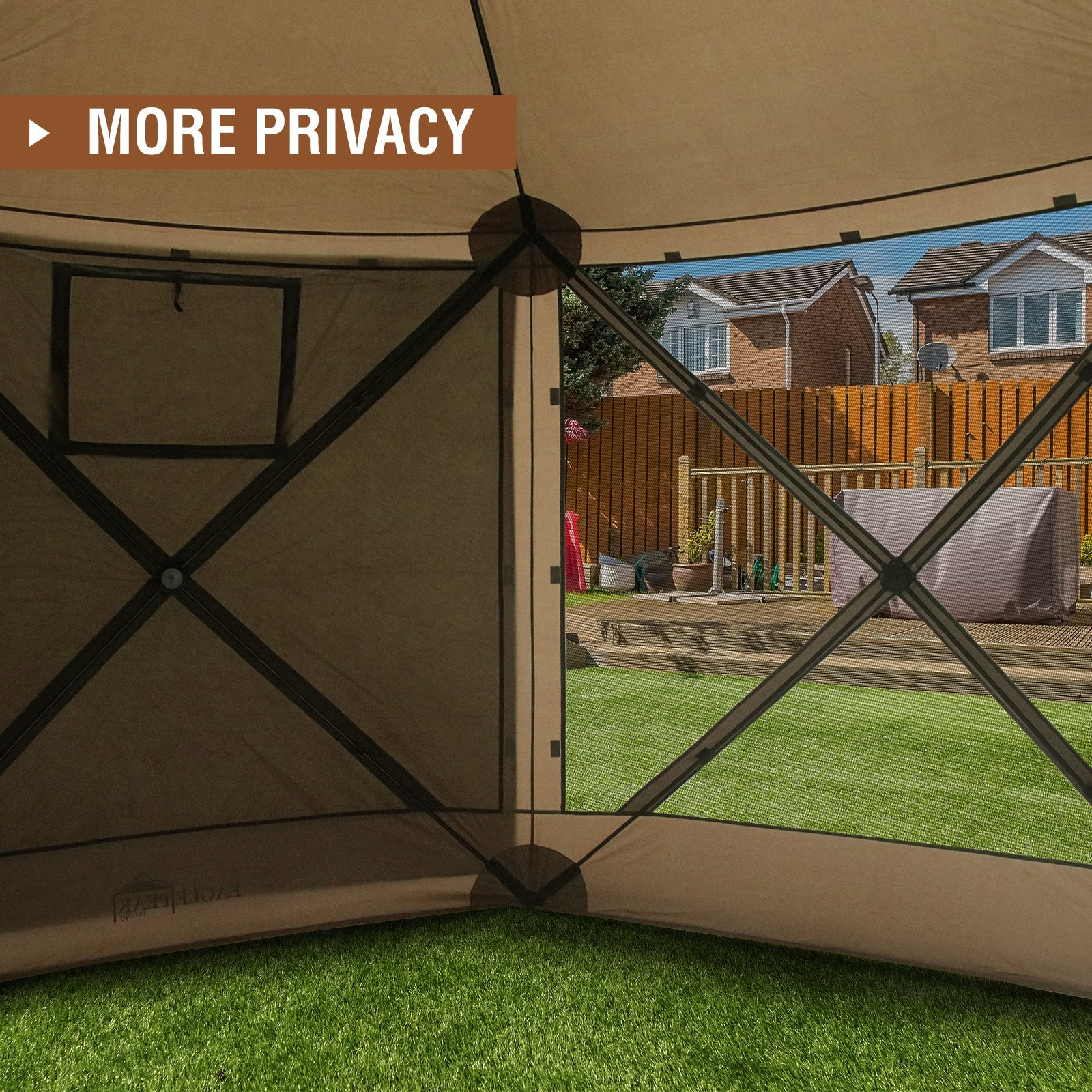 Wind Screen Side Wall Panel with Window,3 packs,Beige/Green