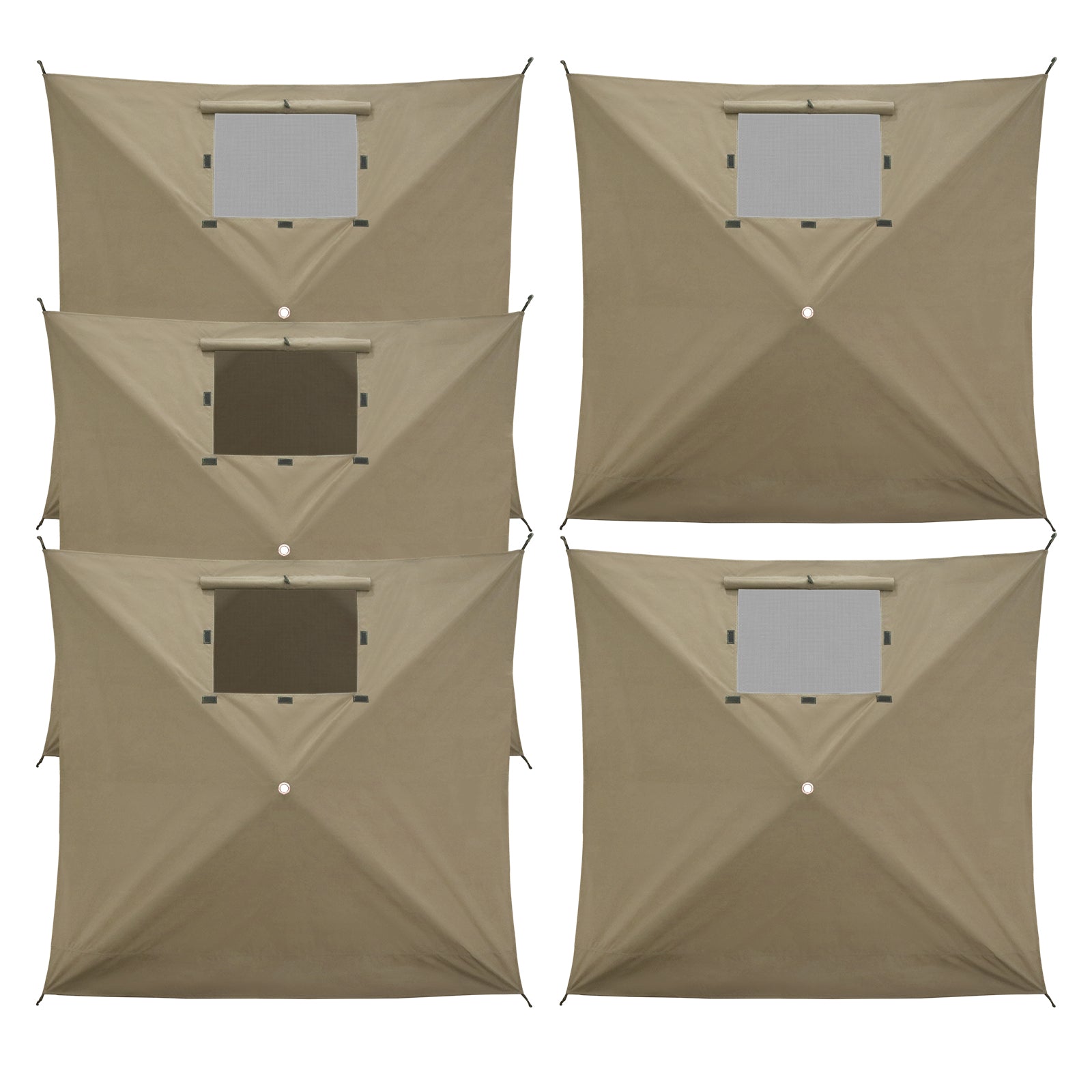 Wind Screen Side Wall Panel with Window, Beige/Green – Eagle Peak