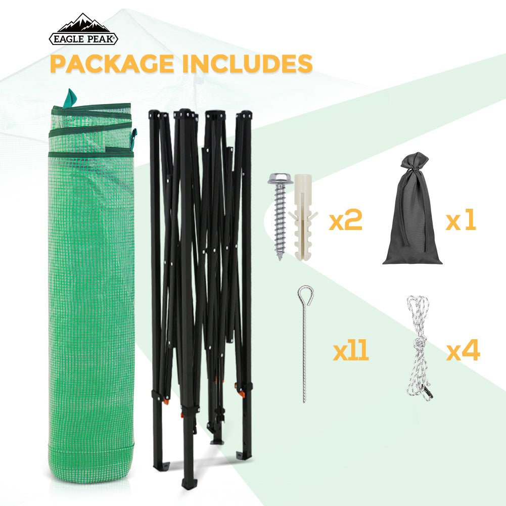 Easy Setup 10x5 Portable Lean to Pop Up Greenhouse - Eagle Peak