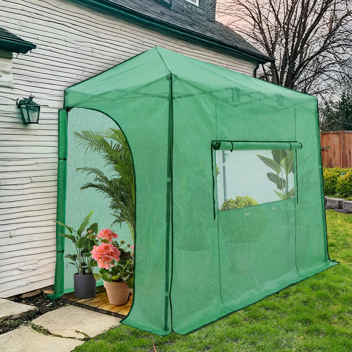 Easy Setup 10x5 Portable Lean to Pop Up Greenhouse - Eagle Peak