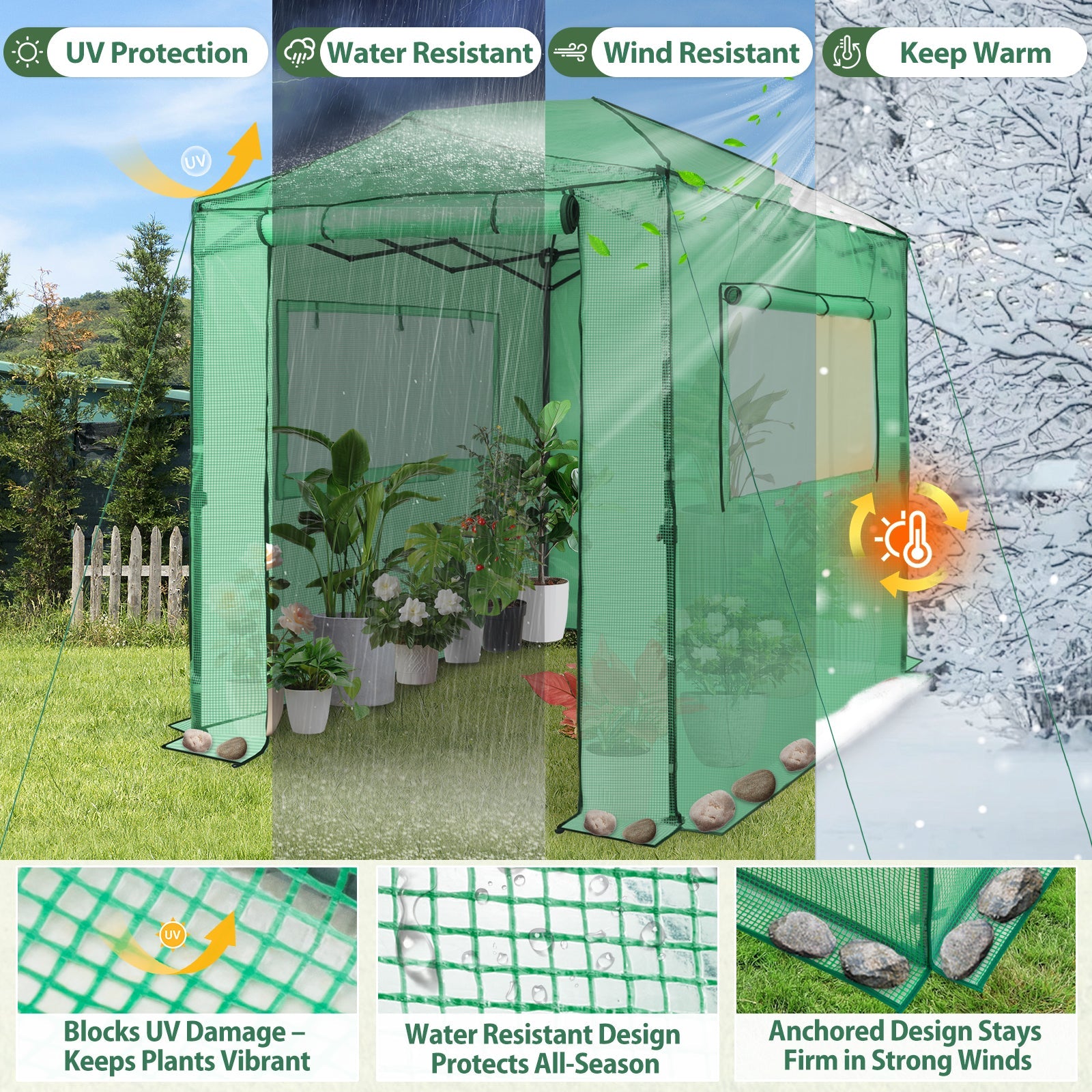 Easy Setup 8x6 Instant Pop Up Greenhouse – Eagle Peak®