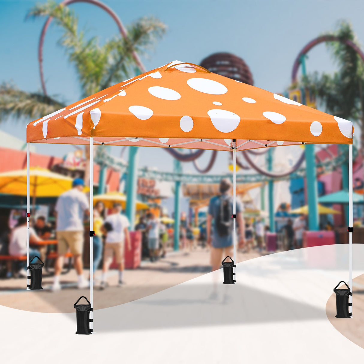 Easy Setup Straight Leg 10x10 Pop Up Canopy Tent Graphix Top w/ 100 sqft of Shade - Eagle Peak Custom Canopy Tent