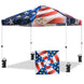 Easy Setup Straight Leg 10x10 Pop Up Canopy Tent Graphix Top w/ 100 sqft of Shade - Eagle Peak Custom Canopy Tent