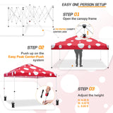 Easy Setup Straight Leg 10x10 Pop Up Canopy Tent Graphix Top w/ 100 sqft of Shade - Eagle Peak Custom Canopy Tent