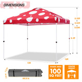 Easy Setup Straight Leg 10x10 Pop Up Canopy Tent Graphix Top w/ 100 sqft of Shade - Eagle Peak Custom Canopy Tent