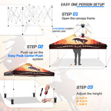 Easy Setup Straight Leg 10x10 Pop Up Canopy Tent Graphix Top w/ 100 sqft of Shade - Eagle Peak Custom Canopy Tent