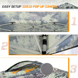 Easy Setup Straight Leg 10x10 Pop Up Canopy Tent Graphix Top w/ 100 sqft of Shade - Eagle Peak Custom Canopy Tent