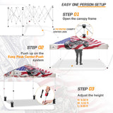 Easy Setup Straight Leg 10x10 Pop Up Canopy Tent Graphix Top w/ 100 sqft of Shade - Eagle Peak Custom Canopy Tent