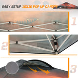 Easy Setup Straight Leg 10x10 Pop Up Canopy Tent Graphix Top w/ 100 sqft of Shade - Eagle Peak Custom Canopy Tent