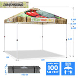 Easy Setup Straight Leg 10x10 Pop Up Canopy Tent Graphix Top w/ 100 sqft of Shade - Eagle Peak Custom Canopy Tent