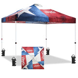 Easy Setup Straight Leg 10x10 Pop Up Canopy Tent Graphix Top w/ 100 sqft of Shade - Eagle Peak Custom Canopy Tent