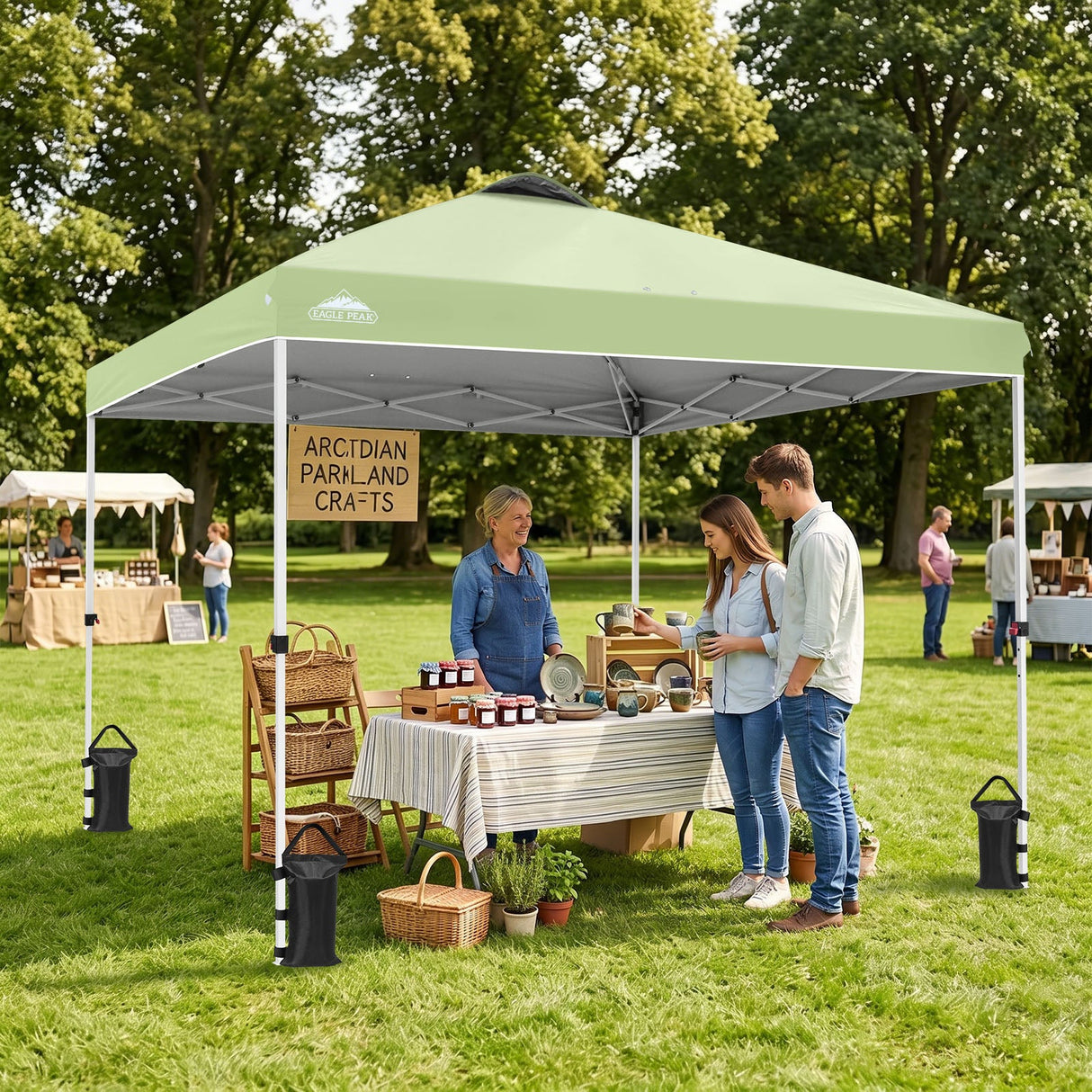 Easy Setup Straight Leg 10x10 Pop Up Canopy Tent w/ 100 sqft of Shade - Eagle Peak®