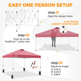 Easy Setup Straight Leg 10x10 Pop Up Canopy Tent w/ 100 sqft of Shade - Eagle Peak®