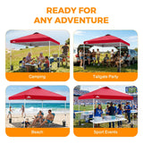 Easy Setup Straight Leg 10x10 Pop Up Canopy Tent w/ 100 sqft of Shade - Eagle Peak®
