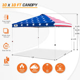 Easy Setup Straight Leg 10x10 Pop Up Canopy Tent w/ 100 sqft of Shade - Eagle Peak Custom Canopy Tent