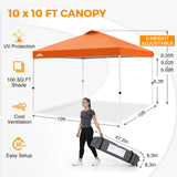 Easy Setup Straight Leg 10x10 Pop Up Canopy Tent w/ 100 sqft of Shade - Eagle Peak®