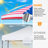 Easy Setup Straight Leg 10x10 Pop Up Canopy Tent w/ 100 sqft of Shade - Eagle Peak®