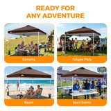 Easy Setup Straight Leg 10x10 Pop Up Canopy Tent w/ 100 sqft of Shade - Eagle Peak®