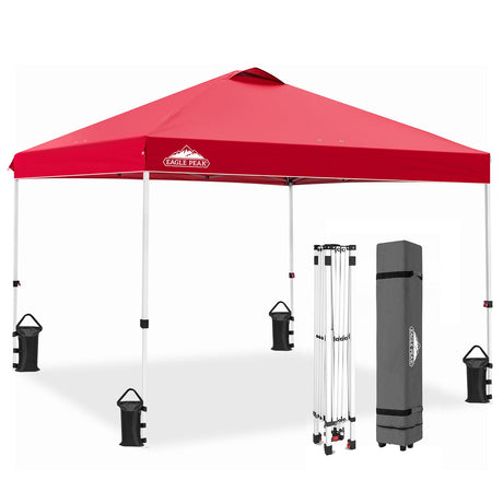 Easy Setup Straight Leg 10x10 Pop Up Canopy Tent w/ 100 sqft of Shade - Eagle Peak Custom Canopy Tent