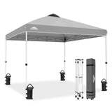 Easy Setup Straight Leg 10x10 Pop Up Canopy Tent w/ 100 sqft of Shade - Eagle Peak®