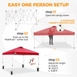 Easy Setup Straight Leg 10x10 Pop Up Canopy Tent w/ 100 sqft of Shade - Eagle Peak®