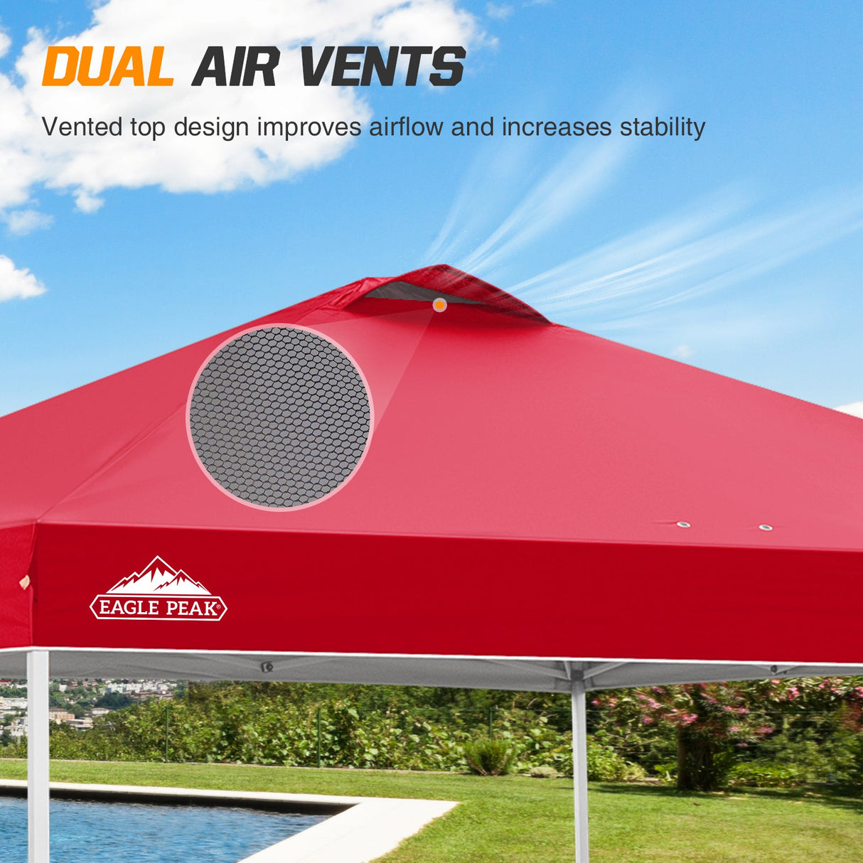 Easy Setup Straight Leg 10x10 Pop Up Canopy Tent w/ 100 sqft of Shade - Eagle Peak Custom Canopy Tent