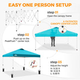 Easy Setup Straight Leg 10x10 Pop Up Canopy Tent w/ 100 sqft of Shade - Eagle Peak®