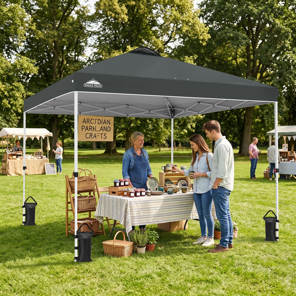 Easy Setup Straight Leg 10x10 Pop Up Canopy Tent w/ 100 sqft of Shade - Eagle Peak®