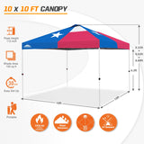 Easy Setup Straight Leg 10x10 Pop Up Canopy Tent w/ 100 sqft of Shade - Eagle Peak Custom Canopy Tent